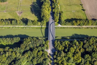 Aerial view, Ostwennemarstraße bridge over the Datteln-Hamm canal, Uentrop, Hamm, Ruhr area, North