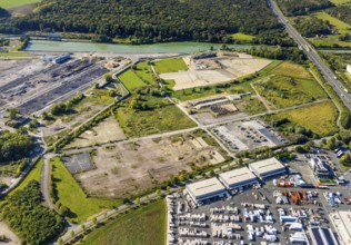 Aerial view, construction site between Geithe and Siegenbeckstraße, deconstruction at the harbour