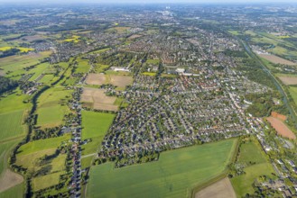 Aerial view, residential area, local view, Werries district, distant view, Uentrop, Hamm, Ruhr