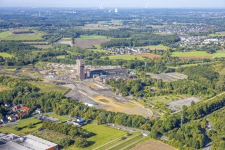 Aerial photo, CreativRevier Hamm, former Ost Heinrich Robert mine with hammerhead tower, Pelkum