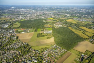 Aerial view, complete view of the sports fields of HSC in Westtünnen, HSC small pitch Fuchshöhle,