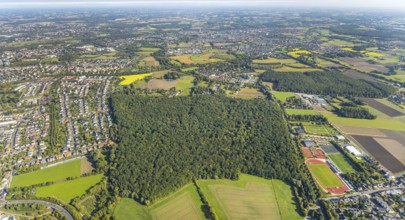 Aerial view, complete view of the sports fields of HSC in Westtünnen, HSC small pitch Fuchshöhle,