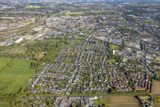 Aerial view, Hamm-Süden residential area on Langewanneweg, behind the city centre, Rhynern