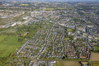 Aerial view, Hamm-Süden residential area on Langewanneweg, behind the city centre, Rhynern