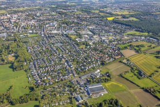 Aerial view, Hamm-Süden residential area at Langewanneweg, behind the city centre City, city