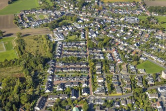 Aerial view, single-family house, new building, residential area Daberg, Albert-Spieker-Weg,