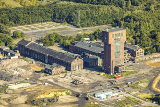 Aerial photo, CreativRevier Hamm, former Ost Heinrich Robert mine with hammerhead tower, Pelkum