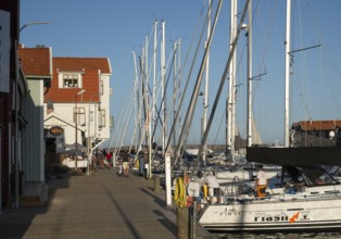 Promenade, harbour, Smögen, Smögenbryggan, Västra Götalands Län, Bohuslän, Sweden