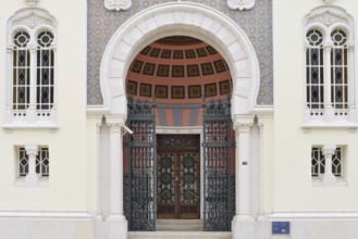Entrance to the Bank of Portugal, Faro, Algarve, Portugal