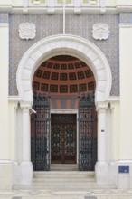 Entrance to the Bank of Portugal, Faro, Algarve, Portugal
