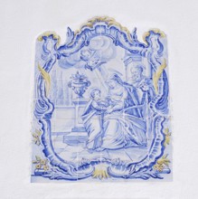 Azulejo at the church of Sant'Ana, Albufeira, Algarve, Portugal