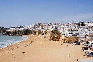 Praia Dos Pescadores beach and town view of Albufeira, Algarve, Portugal