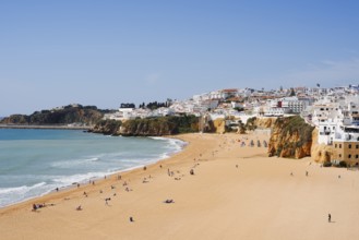 Praia Dos Pescadores beach and town view of Albufeira, Algarve, Portugal