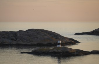 Archipelago landscape at sunset, Smögen, Smögenbryggan, Västra Götalands Län, Bohuslän, Sweden