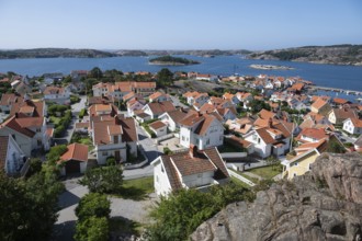 View over the archipelago and the village of Fjällbacka, Bohuslän, West Sweden, Sweden