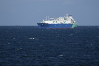 LNG tanker Nuaijah in calm weather, Baltic Sea, near Rostock, Mecklenburg-Western Pomerania,