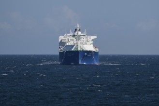 LNG tanker Nuaijah in calm weather, Baltic Sea, near Rostock, Mecklenburg-Western Pomerania,
