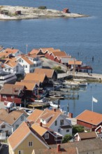 Houses and jetty, Fjällbacka, Bohuslän, West Sweden, Sweden
