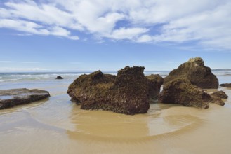 Rocks on the beach, Praia do Porto de Mos, Algarve, Portugal