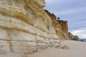 Cliffs and beach, Praia de Porto de Mos, Algarve, Portugal