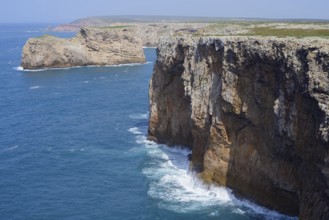 Steep coast at Cabo de Sao Vicente, Algarve, Portugal