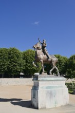 Equestrian statue of Joan of Arc in the park Les Jardins de l'Évêché, Blois, Loir-et-Cher