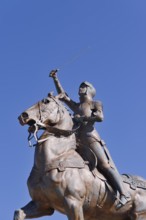 Equestrian statue of Joan of Arc in the park Les Jardins de l'Évêché, Blois, Loir-et-Cher