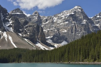 Mountains of the Valley of the Ten Peaks at Moraine Lake, Banff National Park, Alberta, Canada