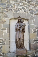 Statue of the Virgin Mary at Le Musee de Dol, Dol-de-Bretagne, Ille-et-Vilaine, Brittany, France