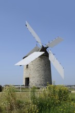 Windmill Moulin a vent de Moidrey, Pontorson, Departement Manche, Normandy, France