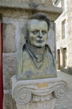 Bust of the writer Victor Hugo, Dol-de-Bretagne, Ille-et-Vilaine, Brittany, France