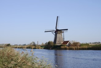 Historic windmill, UNESCO World Heritage Site, Kinderdijk, South Holland, Netherlands