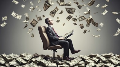 Concept of financial investment money saving money growth business success, AI generated