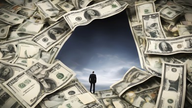 Concept of financial investment money saving money growth business success, AI generated
