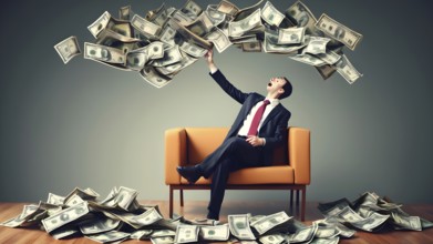 Concept of financial investment money saving money growth business success, AI generated