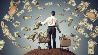 Concept of financial investment money saving money growth business success, AI generated