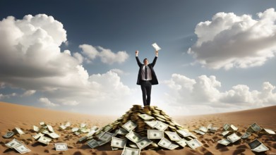 Concept of financial investment money saving money growth business success, AI generated