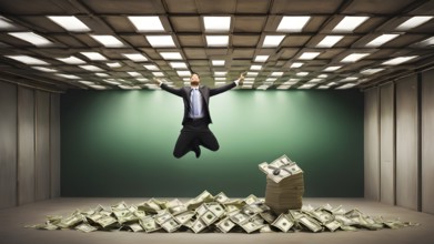 Concept of financial investment money saving money growth business success, AI generated