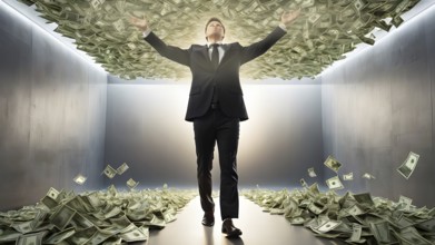 Concept of financial investment money saving money growth business success, AI generated