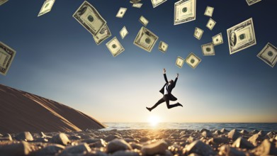 Concept of financial investment money saving money growth business success, AI generated