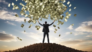Concept of financial investment money saving money growth business success, AI generated