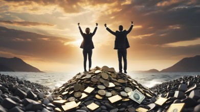 Concept of financial investment money saving money growth business success, AI generated