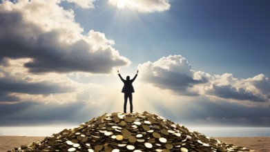 Concept of financial investment money saving money growth business success, AI generated