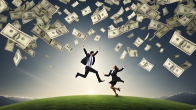 Concept of financial investment money saving money growth business success, AI generated