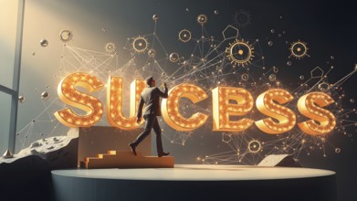 Potential success concept as a symbol for aspiration philosophy idea. AI generated image, ai