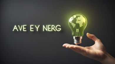 Energy saving lamps and Electric energy saving concept. AI generated image, ai