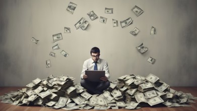 Concept of financial investment money saving money growth business success, AI generated