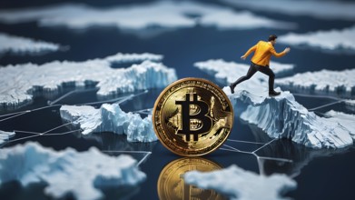 Gold Bitcoin crypto currency. digital coin crypto currency. The concept of crypto currency.