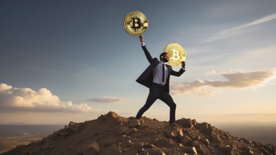 Gold Bitcoin crypto currency. digital coin crypto currency. The concept of crypto currency.