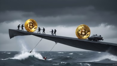 Gold Bitcoin crypto currency. digital coin crypto currency. The concept of crypto currency.